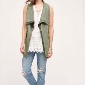 Anthropologie Marrakech Tobolo Army Green Vest